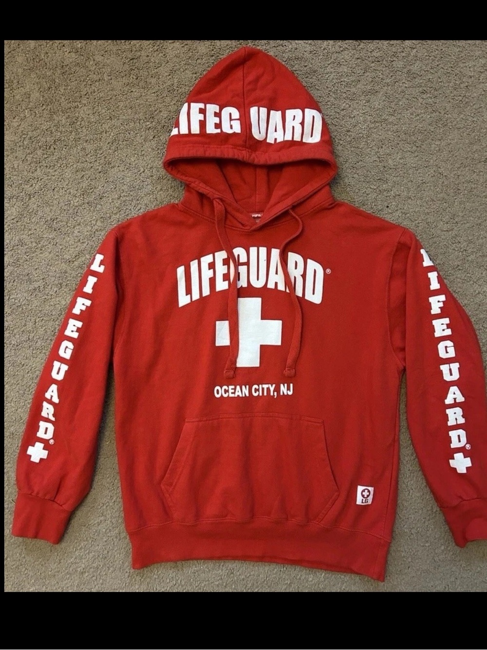 Lifeguard Ocean City Men’s Women Hoodie Sz M